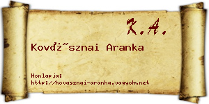 Kovásznai Aranka névjegykártya